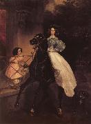 Karl Briullov, Rider,Portrait of Giovannina and Amazillia Paccini